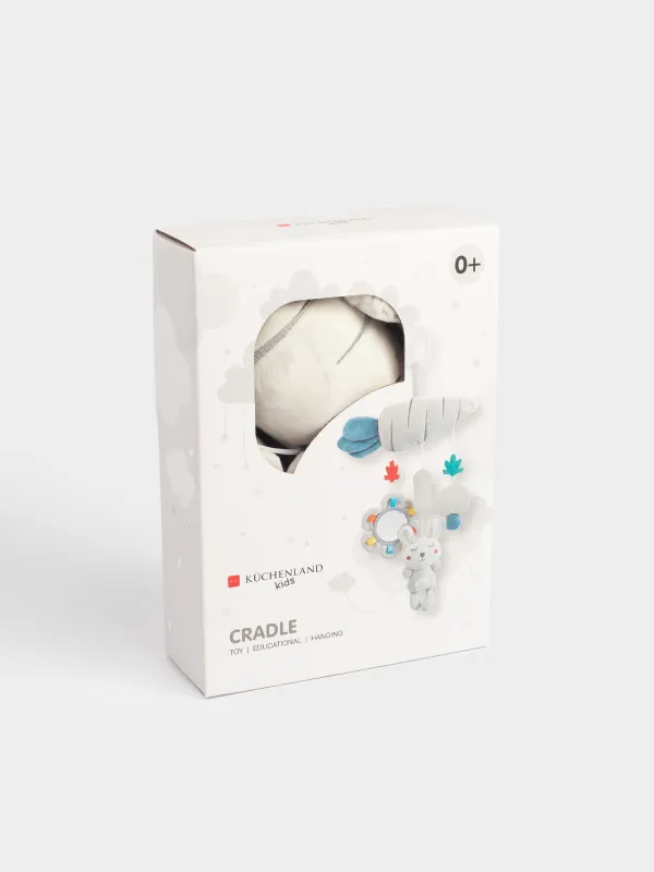 Игрушка, 40х27 см, развивающая, подвесная, полиэстер, серая, Морковка, Cradle, image-6