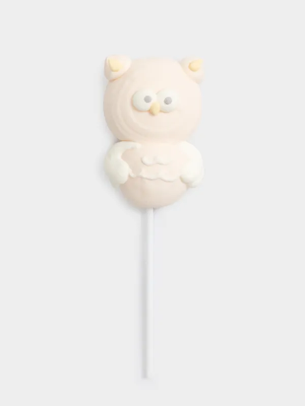 Маршмеллоу, 17 гр, на палочке, бежевое, Ваниль, Сова, Sweet life, image-0