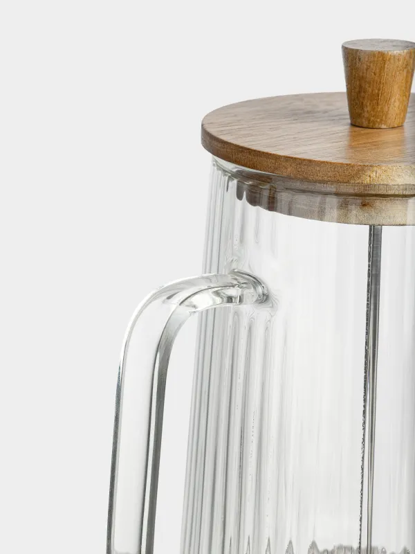 Френч-пресс, 1 л, стекло Б/сталь/дерево, Air ribby, image-3