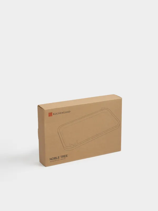 Блюдо декоративное, 33х20 см, дерево/металл, Золотистые птицы, Noble tree, image-6