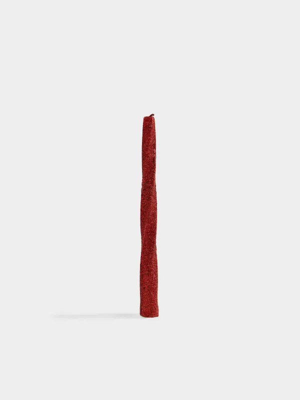 Свеча, 25 см, тонкая, с блестками, Спираль, Spiral shape, image-0