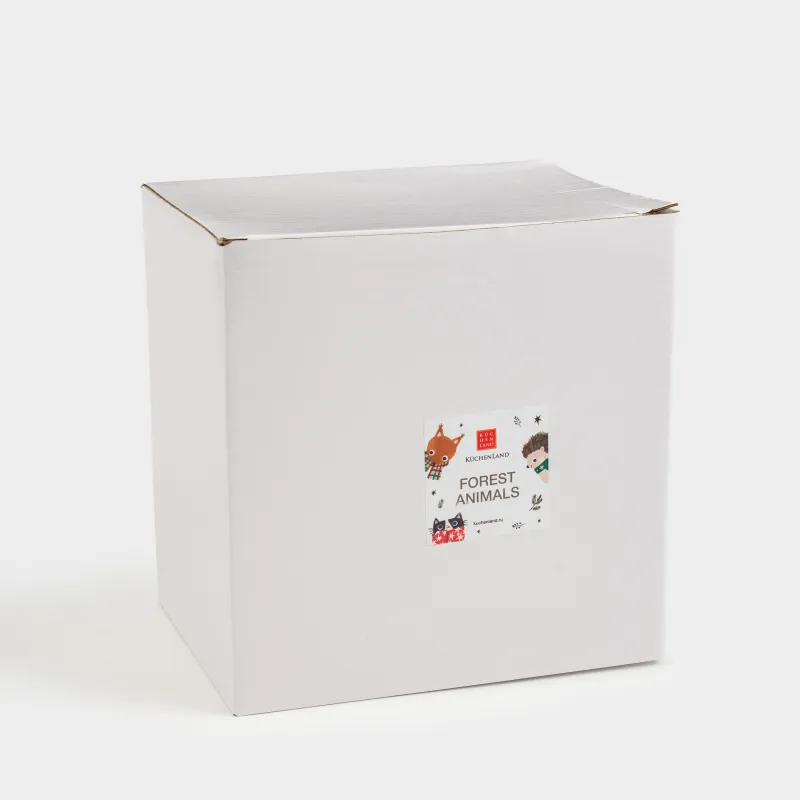 Набор посуды, детский, 1 перс, 3 пр, фарфор N, белый, Животные в шарфах, Forest animals, image-12