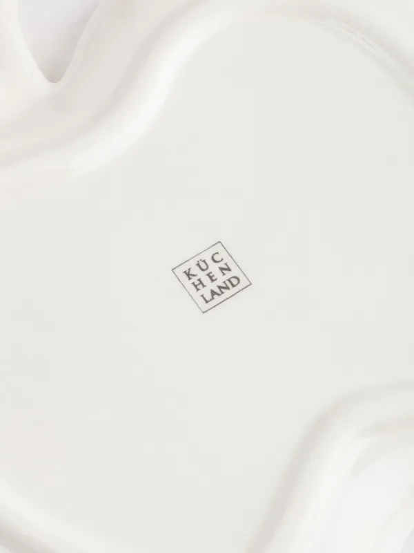 Блюдо, 19х17 см, керамика, молочное, в крапинку, Яблоко, Relief, image-4