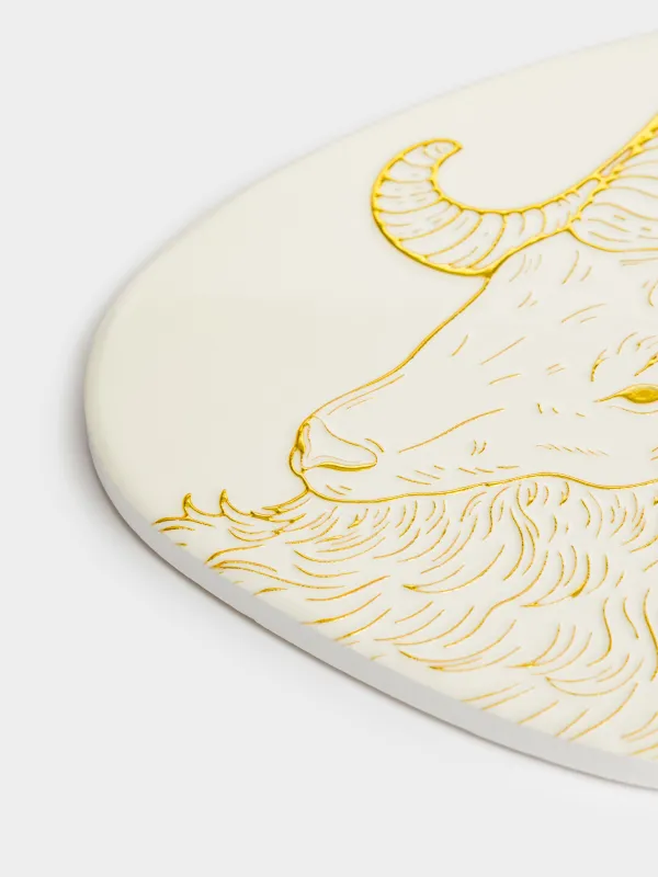 Подставка под горячее, 16х20 см, Золотистый баран, Sheep gold, image-1
