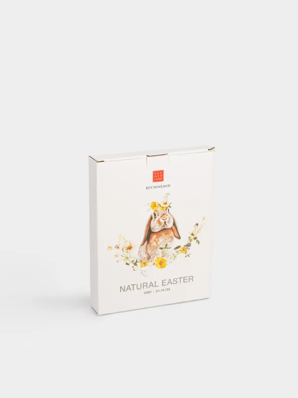Блюдо, 21х16 см, керамика D, белое, Яйцо, Кролик с цветами, Natural Easter, image-5