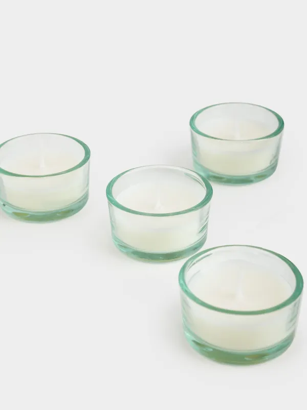 Свеча ароматическая, 5 см, 4 шт, в подсвечнике, стекло, Peony Blush, Luxury white, image-1