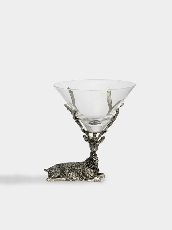 Бокал для мартини, 300 мл, стекло/металл, Серебристый олень, Arctic deer, image-0