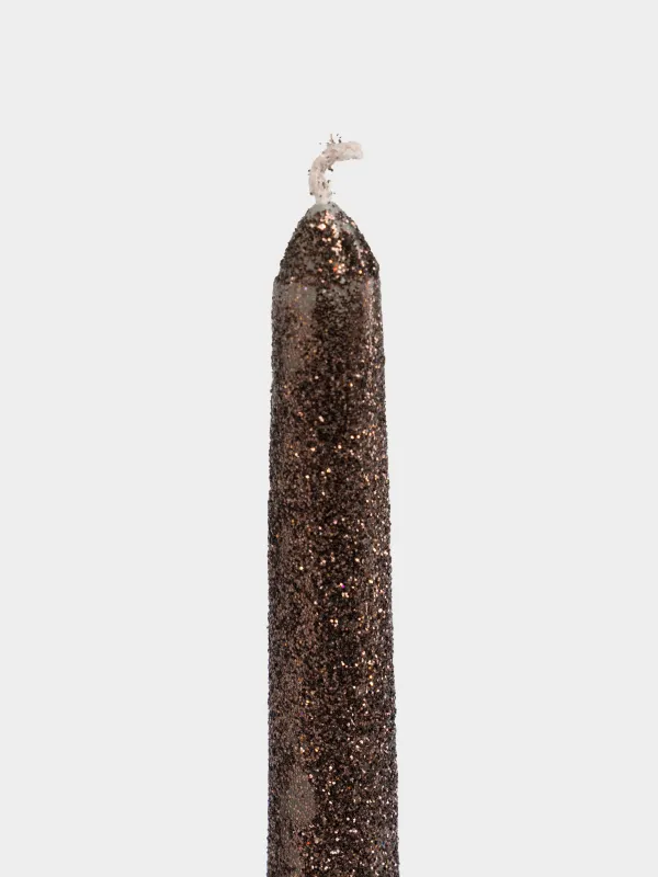 Свеча, 25 см, тонкая, с блестками, Sparkly candle, image-1