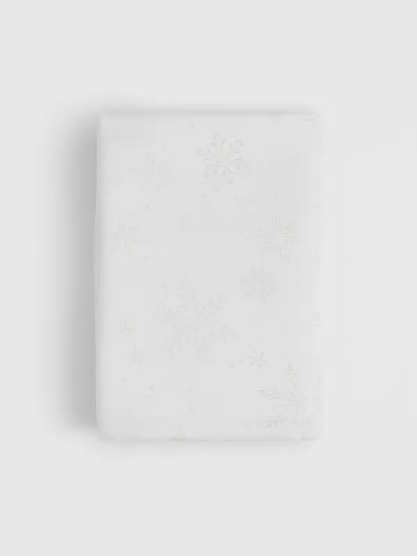Скатерть, 170х250 см, жаккард, полиэстер, молочная, Снежинки, Snowflakes, image-7