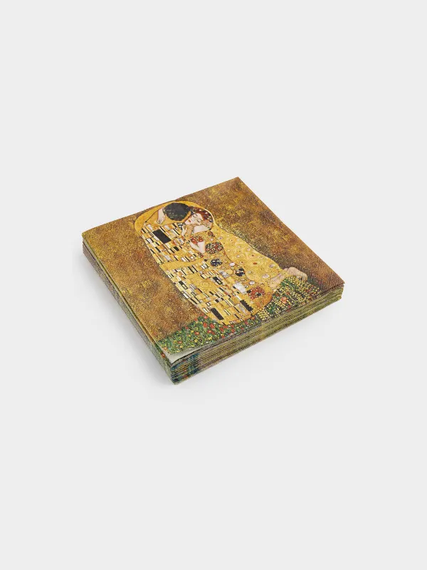 Салфетки бумажные, 33х33 см, 20 шт, Климт, Art поцелуй, image-1
