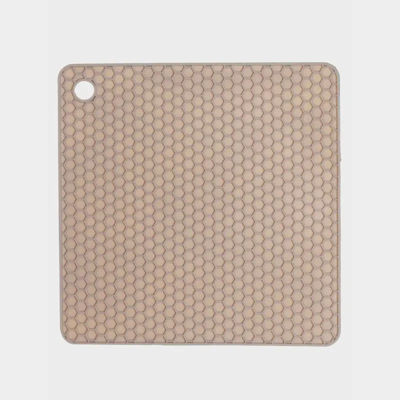 Подставка-прихватка для горячего, 17x17 см, квадратная, силикон, бежевая, Soft kitchen
