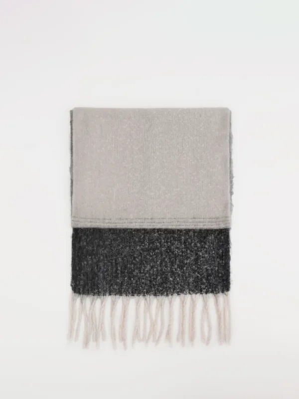 Шарф женский, 180x50 см, полиэстер, серо-бежевый, Loop, image-0