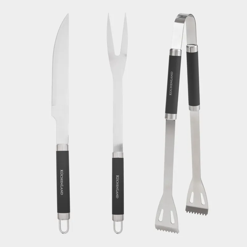 Набор для барбекю, 3 пр, в кожаном чехле, сталь/пластик/экокожа, BBQ, image-2