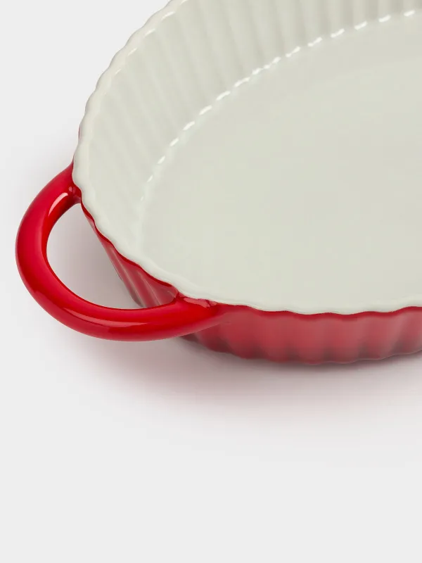 Форма для запекания, 31х22 см, керамика, овальная, бордовая, Градиент, Cakes gradient, image-2