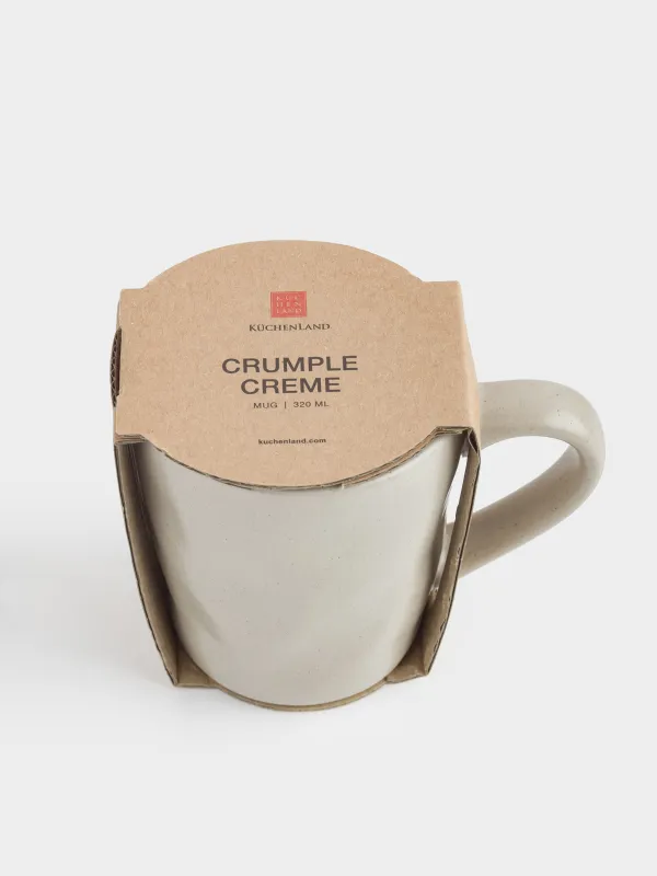 Кружка, 320 мл, Мятый эффект, Crumple creme, image-4