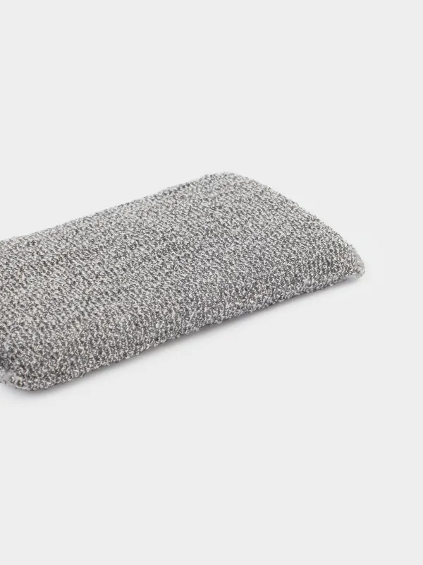 Губка для мытья посуды, 14х9 см, 2 шт, микрофибра/поролон, темно-серая, Clean, image-3