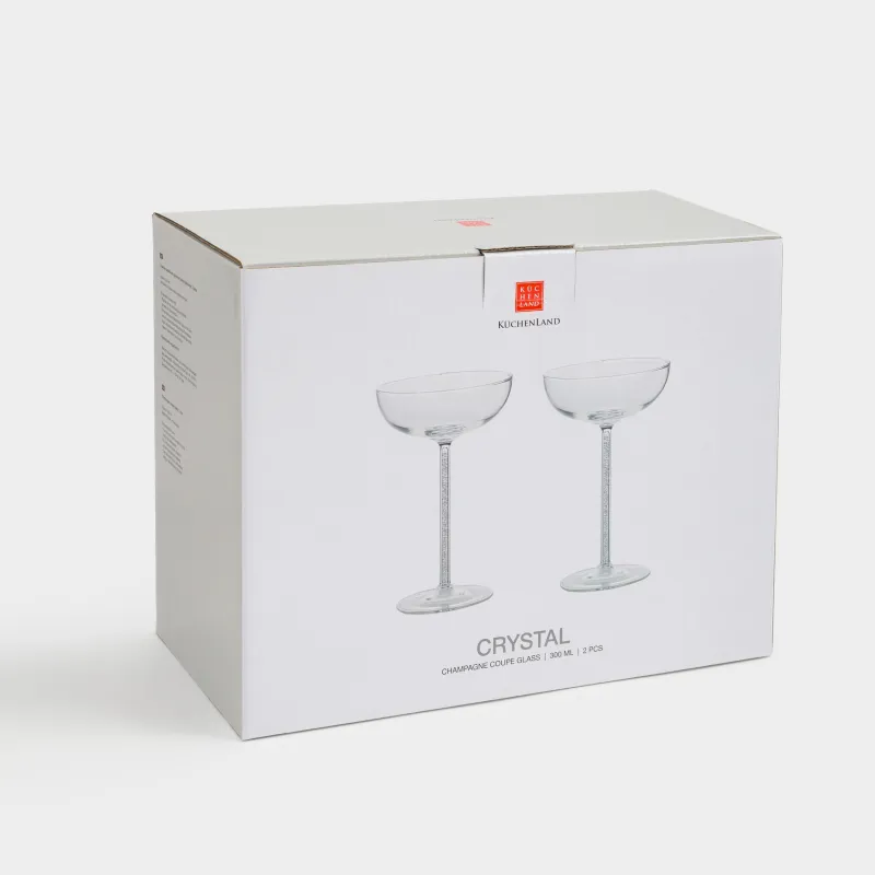 Бокал-креманка для шампанского, 300 мл, 2 шт, стекло/стразы, Crystal shine, image-4