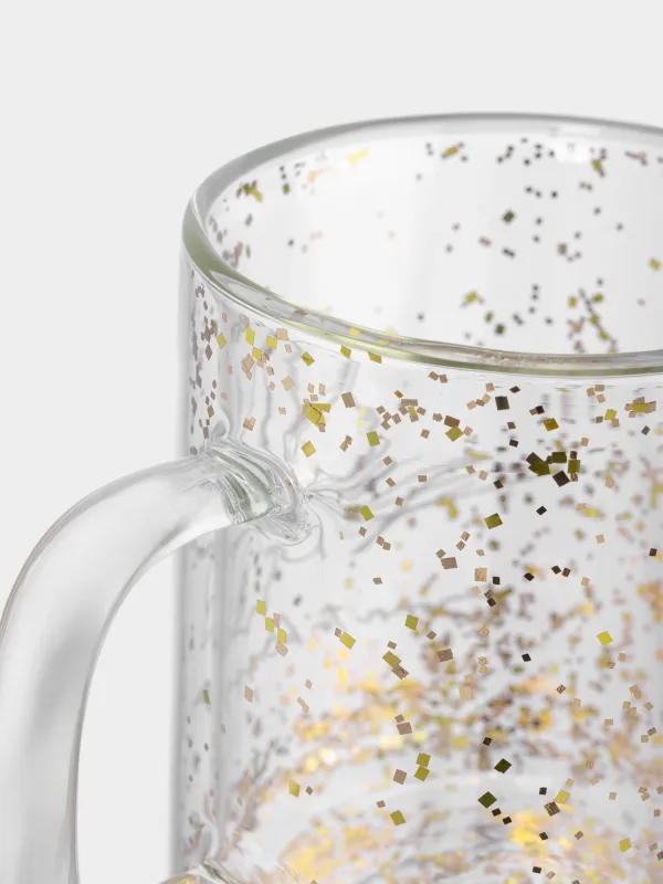 Кружка, 330 мл, с блестками, Цветок, Air decor, image-2