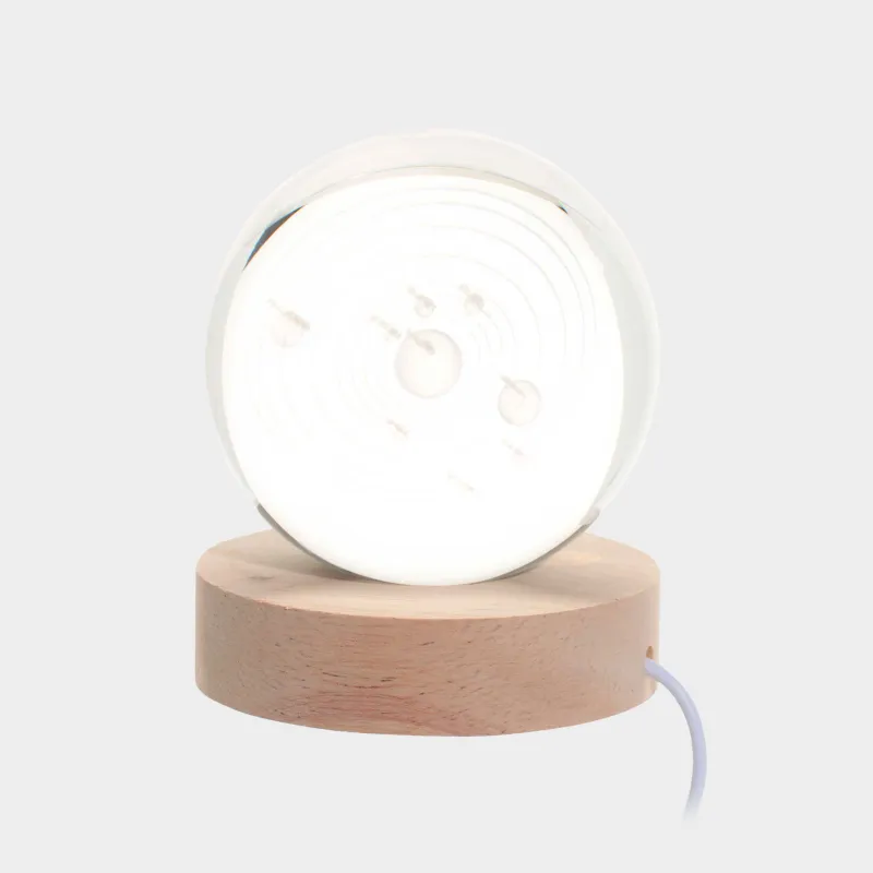 Светильник декоративный, 10 см, стекло/дерево, Планеты, Illumination