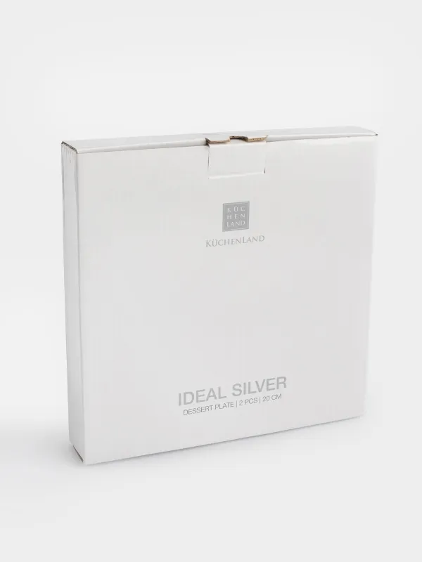 Тарелка десертная, 20 см, 2 шт, фарфор F, белая, Ideal silver, image-6