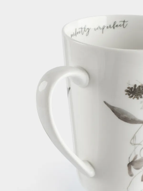 Кружка, 420 мл, фарфор N, Серые цветы, Watercolor, image-5