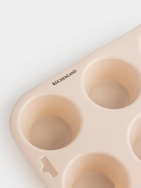 Форма для выпечки кексов, 24x16 см, 6 отд, силикон, бежевая, Bakery, image-5