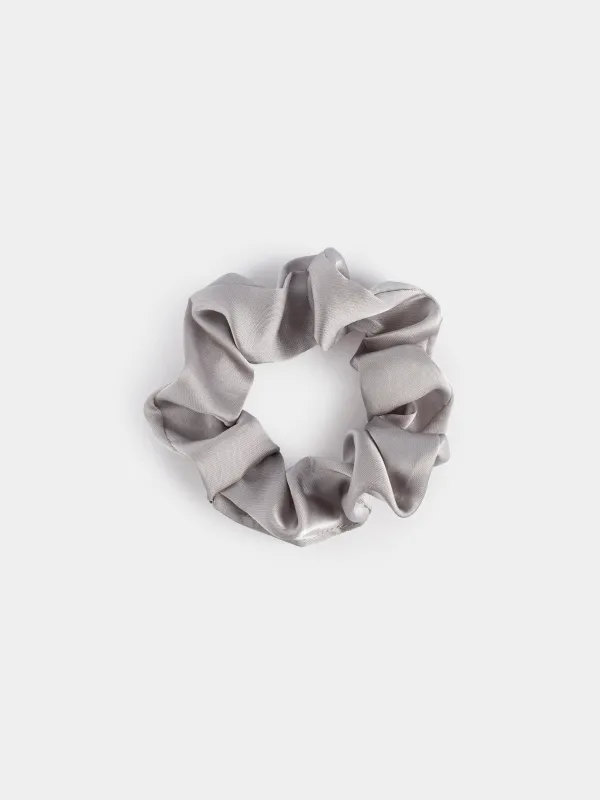 Резинка для волос, 6 см, сатин, серая, Silk, image-0