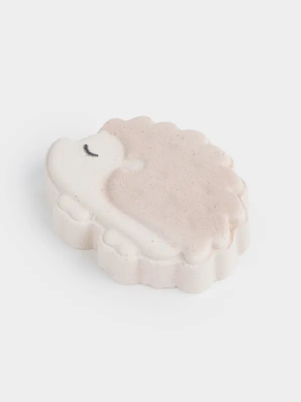 Бомбочка для ванны, 100 гр, с эффектом радуги, Бежевая, Попкорн, Ежик, Friends spa, image-1