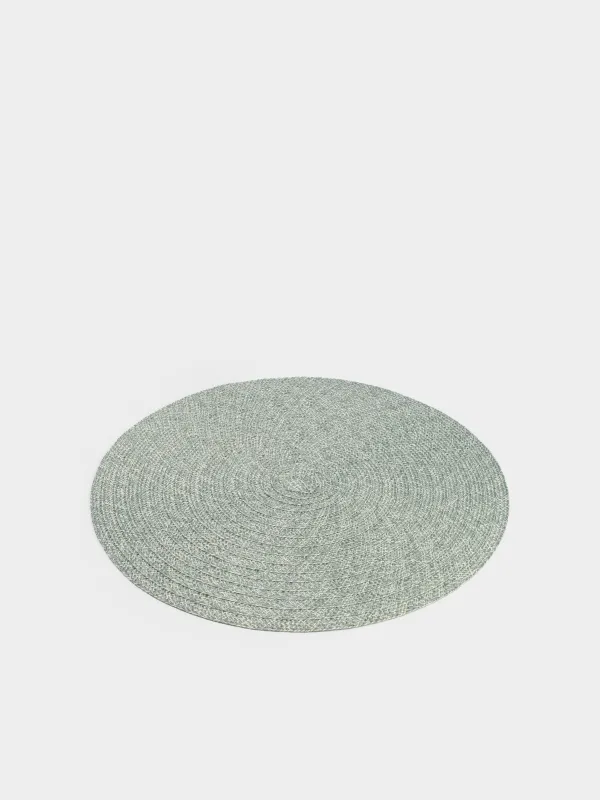 Салфетка под приборы, 38 см, полиэстер, круглая, ментоловая, Ring mix, image-1
