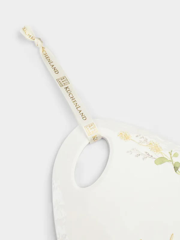 Подставка под горячее, 18x24 см, керамика/пробка, белая, Желтые цветы, Floweri, image-2