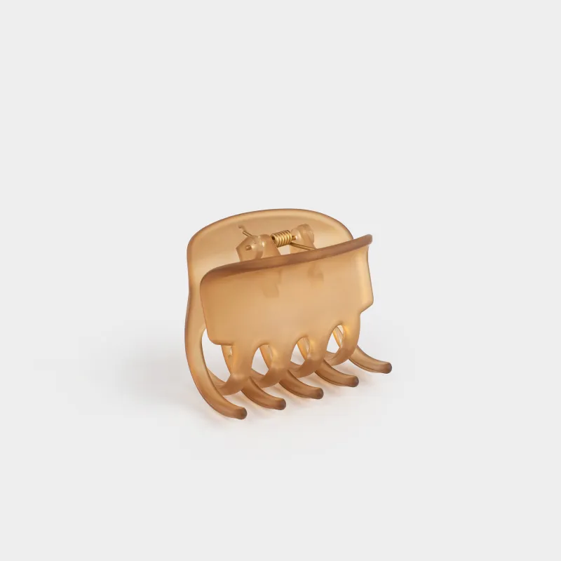 Заколка для волос, 6 см, пластик/металл, коричневая, Крабик, Hair basic