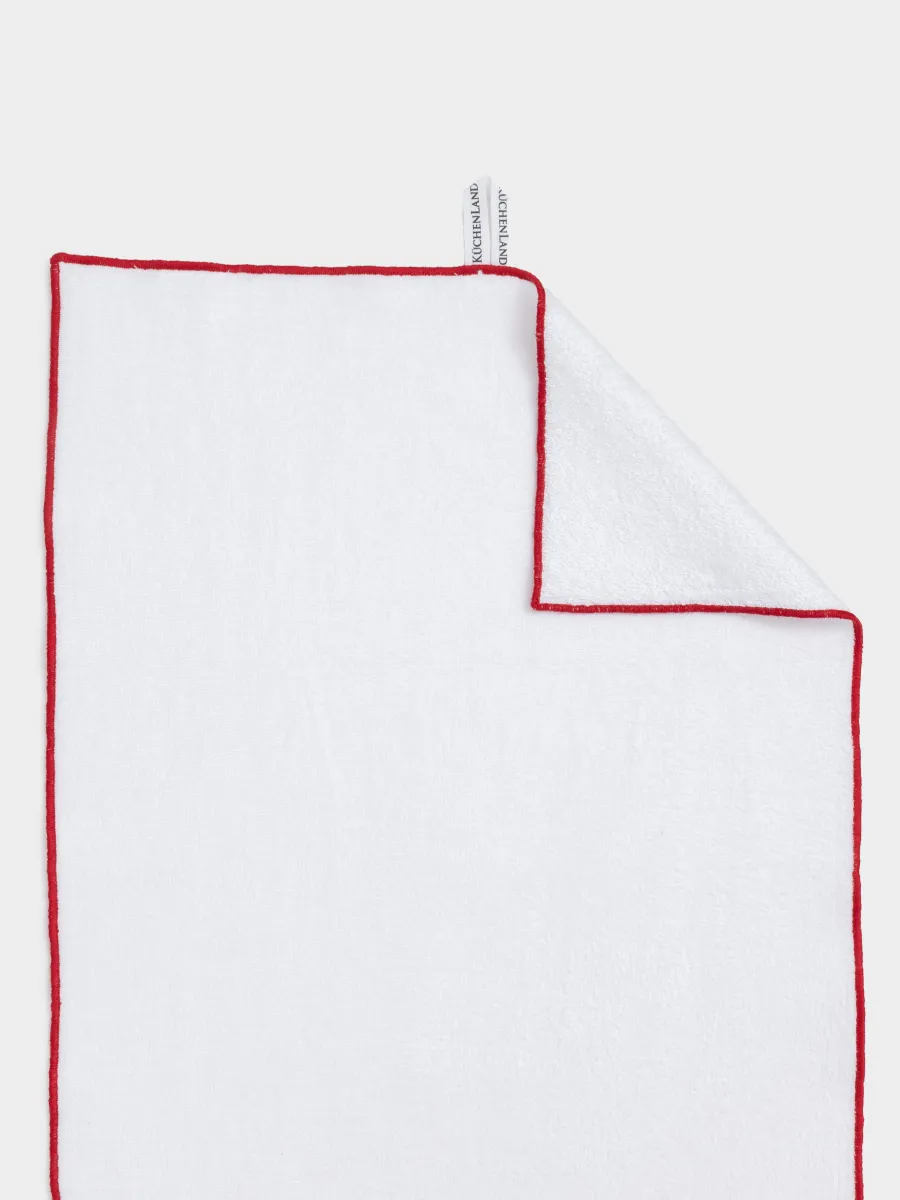 Полотенце кухонное, 40х60 см, хлопок, белое, с красным кантом, Лошадка, Christmas traditions, image-2