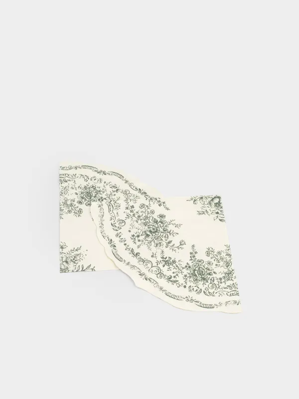 Салфетки бумажные, 33 см, 20 шт, Green lace, image-3