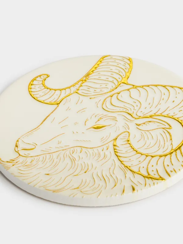 Подставка под кружку, Золотистый баран, Sheep gold, image-1