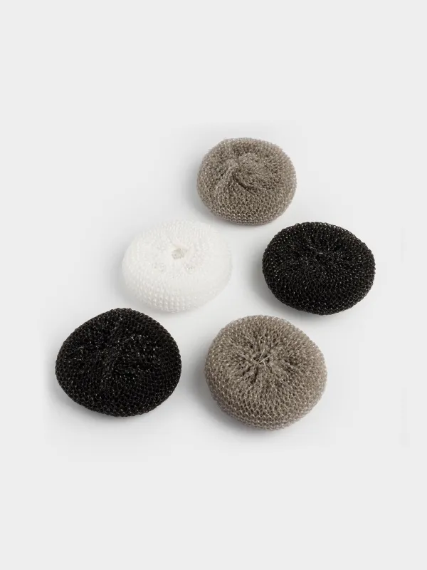Губка для уборки, 8 см, 5 шт, полипропилен, черная/серая/белая, Black clean, image-2