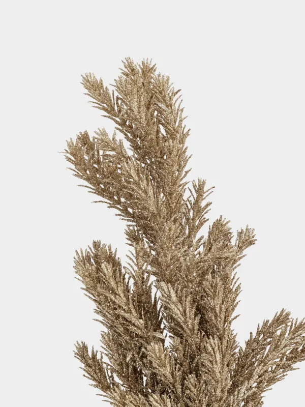 Ветка декоративная, 60 см, пластик, шампань, Хвоя, Conifer champagne, image-1