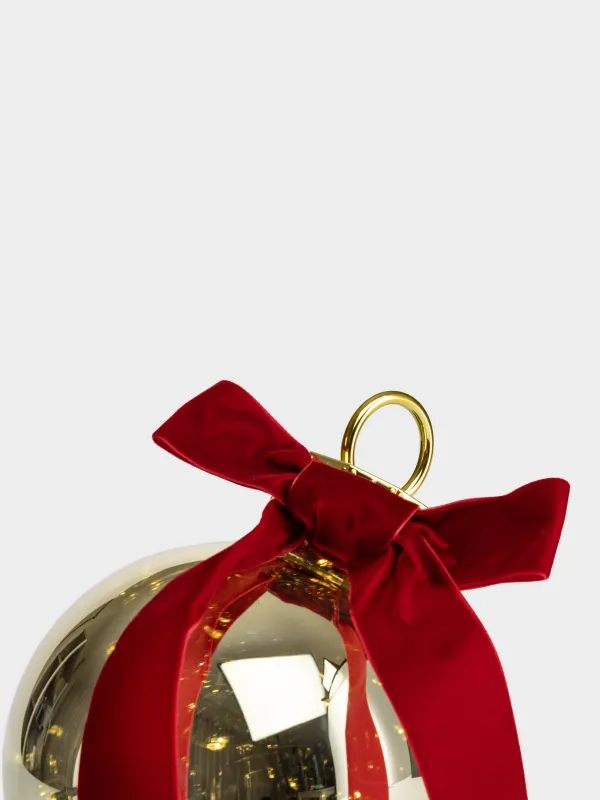 Статуэтка с подсветкой, 21 см, Шар с бантом, Champagne style, image-2
