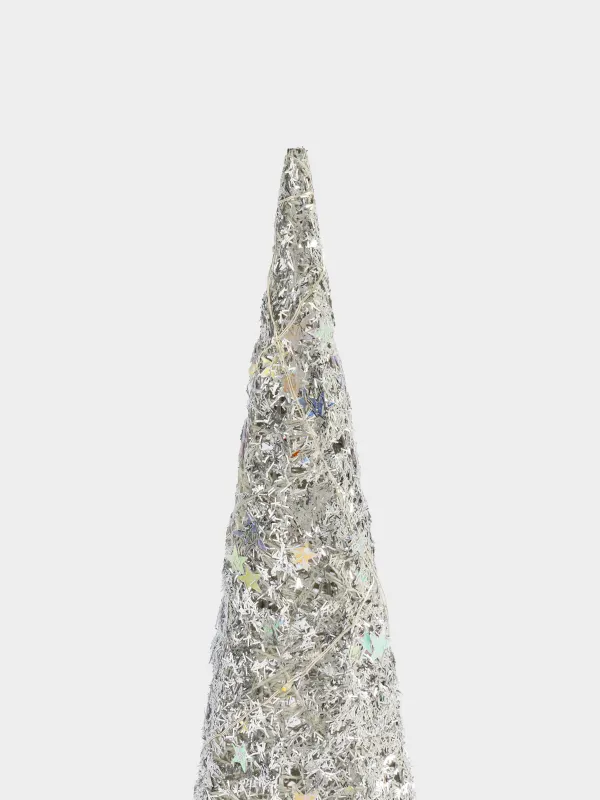 Ель-конус, 40 см, с подсветкой, Звезды, Frosty sparks, image-1