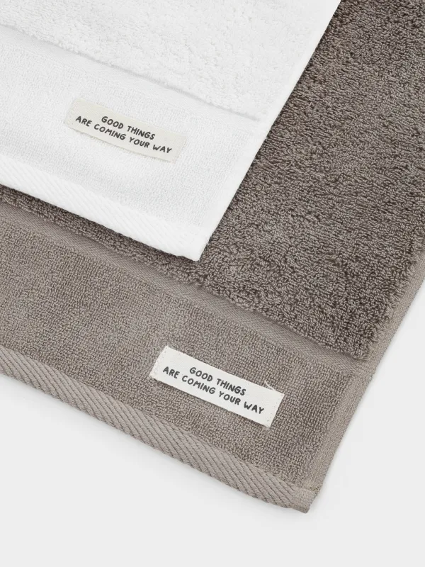 Комплект полотенец, 50х90/70х140 см, 4 шт, хлопок, песочный/молочный, Weltro cotton, image-3