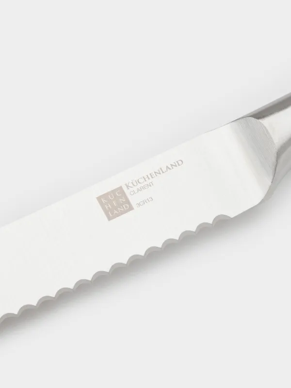 Набор ножей, 5 пр, в подставке, сталь/пластик, молочный, Clarent, image-3