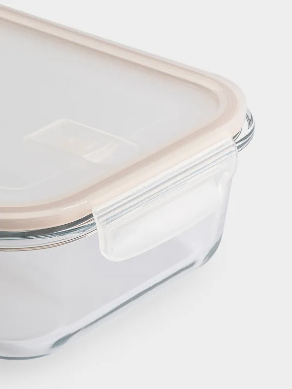 Контейнер, 1,5 л, с клипсами, с клапаном, стекло Т, прямоугольный, Soft kitchen, image-4