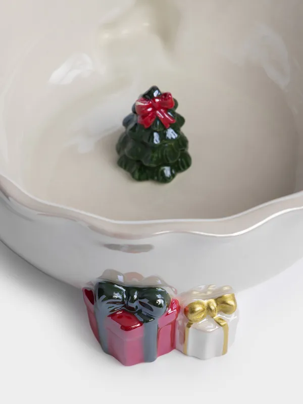 Салатник, с декором, 15х6 см, с перламутром, Ель, Christmas traditions, image-2