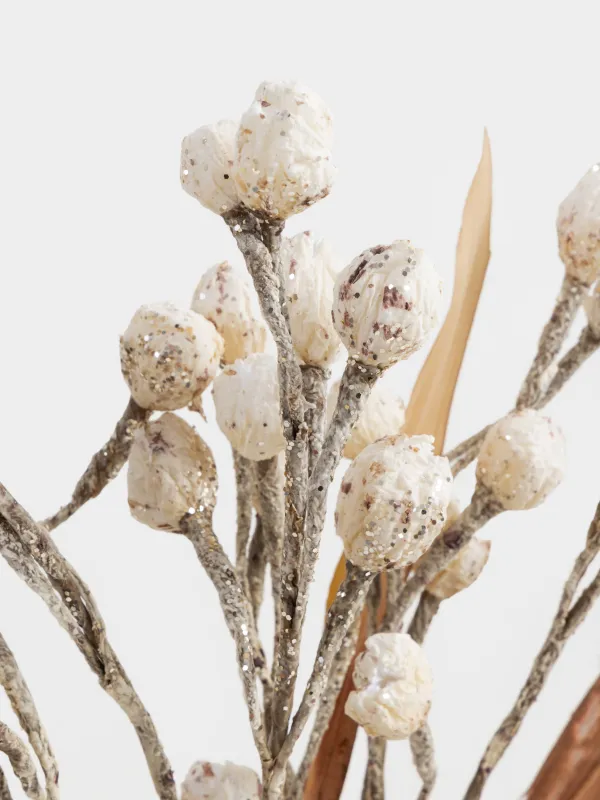 Ветка декоративная, 90 см, пластик/бумага, Белые цветы, Flower garden, image-2