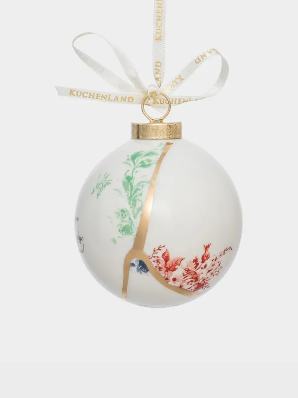 Игрушка елочная, 7 см, керамика, Ball print, image-0