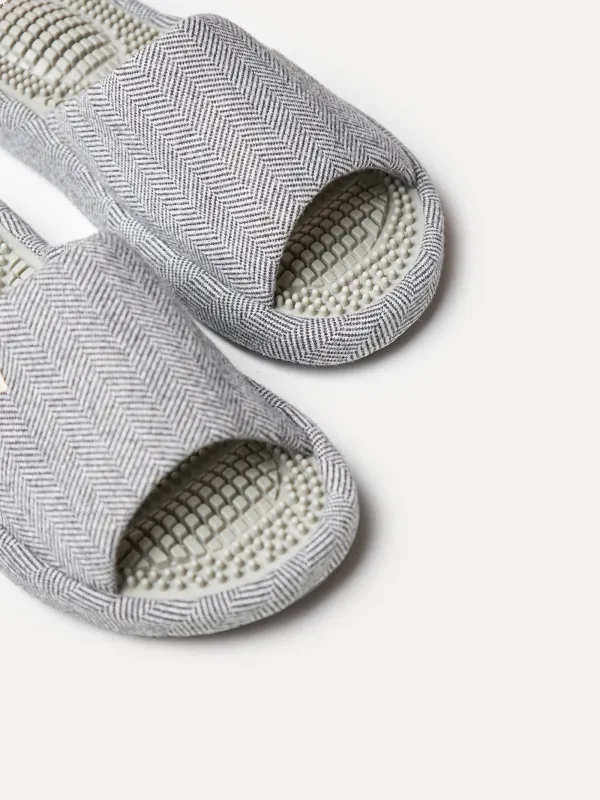 Тапочки мужские, домашние, открытые, полиэстер, серые, Lint, image-3