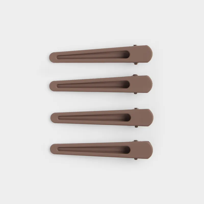 Заколка для волос, 8 см, 4 шт, металл, коричневая, Hair basic