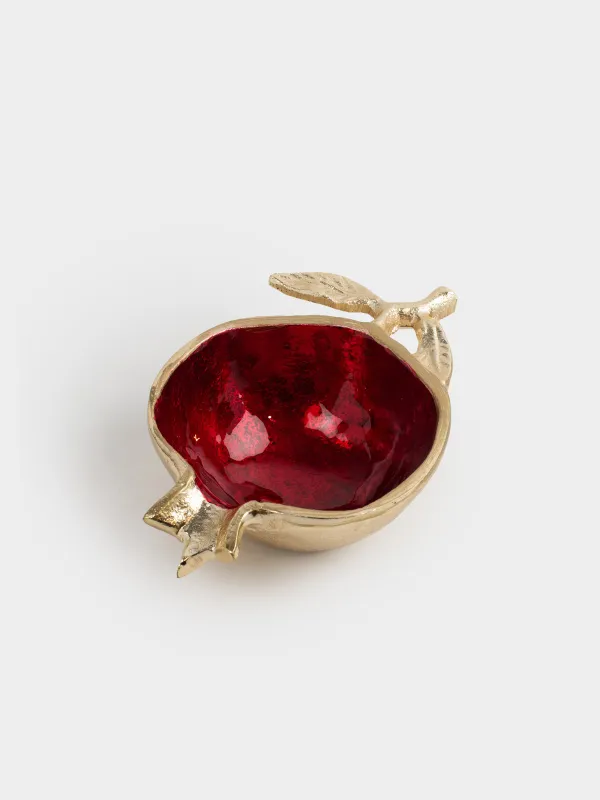 Блюдо декоративное, 15x10 см, металл, красно-золотистое, Гранат, Pomegranate, image-0