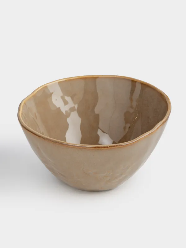 Салатник, 15x8 см, керамика, коричнево-бежевый, Олень в лесу, Snowy forest, image-1