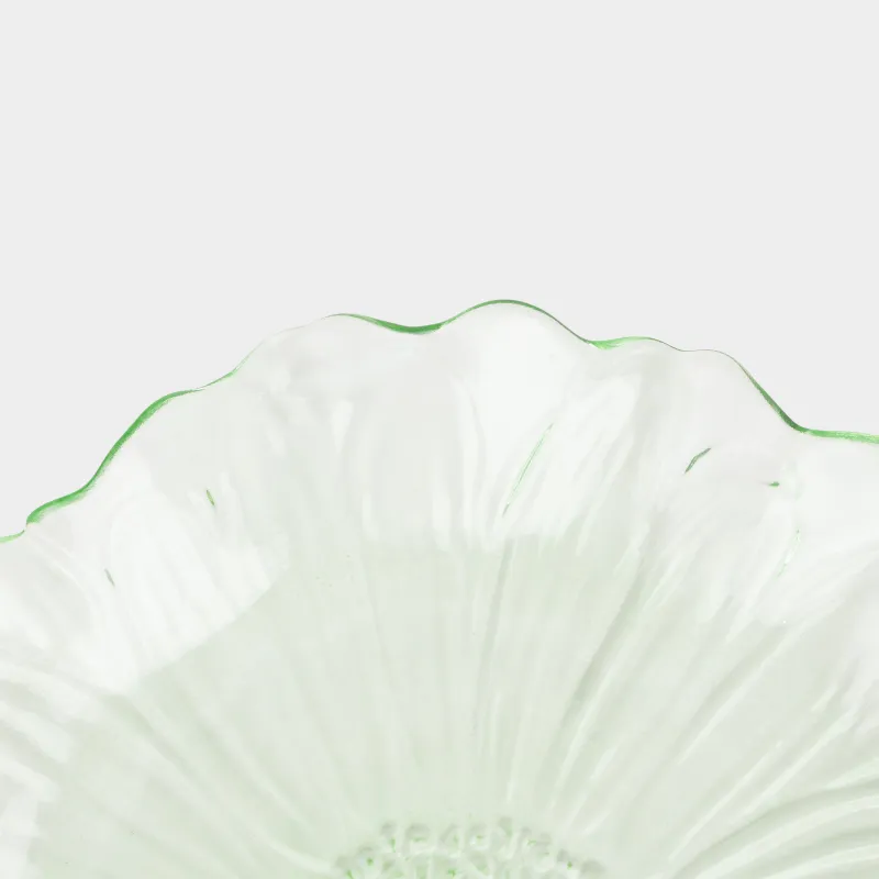 Блюдо, 26 см, стекло Р, зеленое, Цветок, Fleur color, image-2