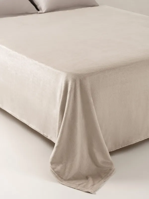 Покрывало, 220х240 см, фланель, серо-бежевое, Flannel, image-2